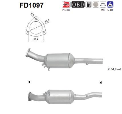 Soot/Particulate Filter, exhaust system - FD1097 AS