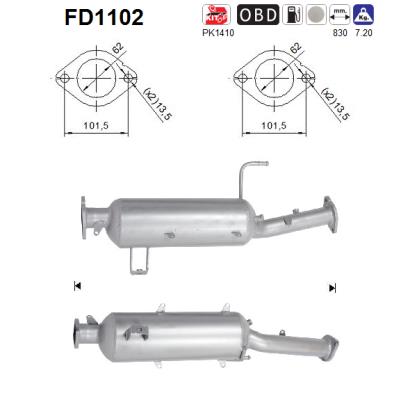 Сажевый / частичный фильтр, система выхлопа ОГ - FD1102 AS