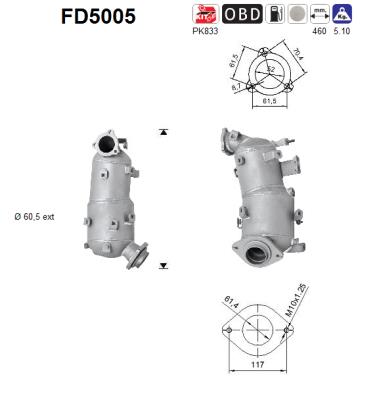 Сажевый / частичный фильтр, система выхлопа ОГ - FD5005 AS
