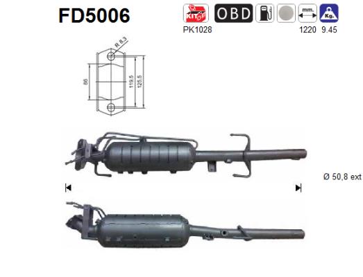 Сажевый / частичный фильтр, система выхлопа ОГ - FD5006 AS