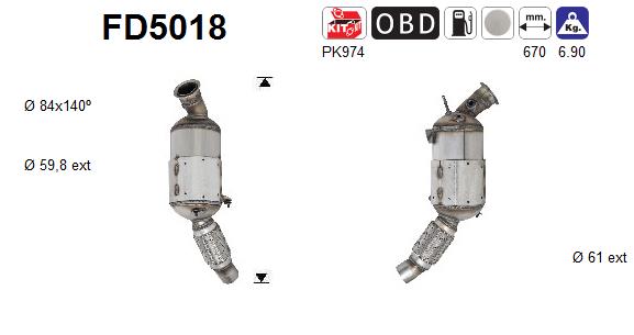 Сажевый / частичный фильтр, система выхлопа ОГ - FD5018 AS