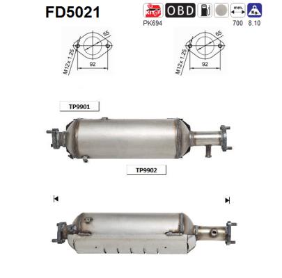 Сажевый / частичный фильтр, система выхлопа ОГ - FD5021 AS