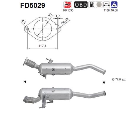 suodžių / kietųjų dalelių filtras, išmetimo sistema - FD5029 AS
