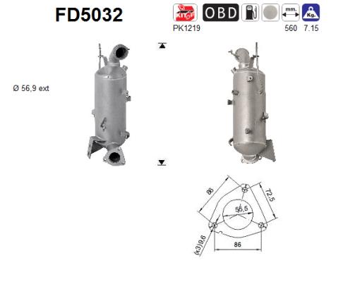 Сажевый / частичный фильтр, система выхлопа ОГ - FD5032 AS