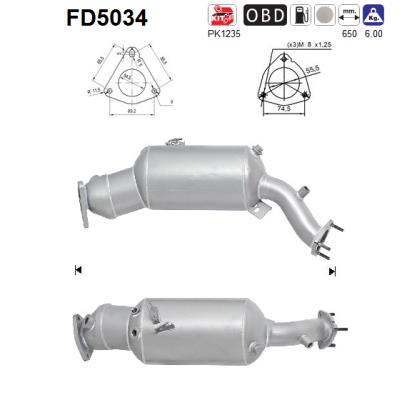 Сажевый / частичный фильтр, система выхлопа ОГ - FD5034 AS