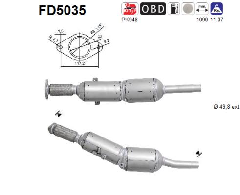 Сажевый / частичный фильтр, система выхлопа ОГ - FD5035 AS