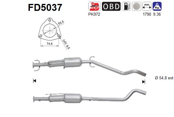 suodžių / kietųjų dalelių filtras, išmetimo sistema - FD5037 AS