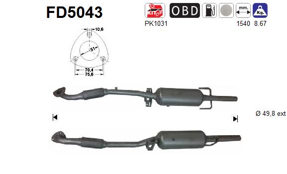 Ruß-/Partikelfilter, Abgasanlage - FD5043 AS