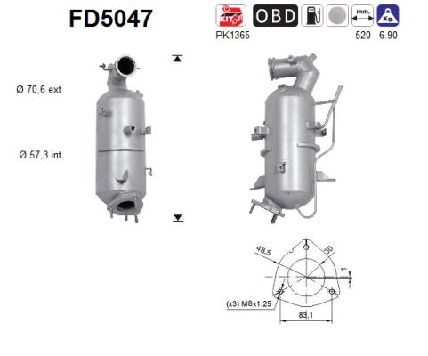 Ruß-/Partikelfilter, Abgasanlage - FD5047 AS