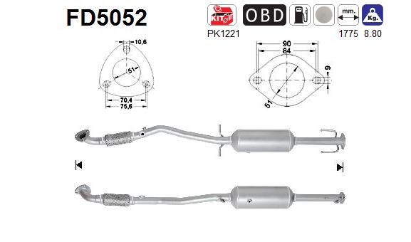 Soot/Particulate Filter, exhaust system - FD5052 AS