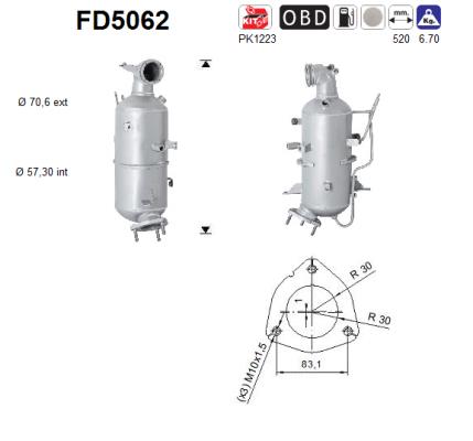 Сажевый / частичный фильтр, система выхлопа ОГ - FD5062 AS