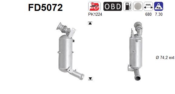 Soot/Particulate Filter, exhaust system - FD5072 AS