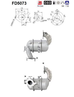 suodžių / kietųjų dalelių filtras, išmetimo sistema - FD5073 AS