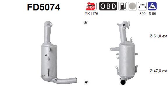 suodžių / kietųjų dalelių filtras, išmetimo sistema - FD5074 AS