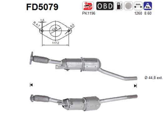 Filtro antiparticolato / particellare, Impianto gas scarico - FD5079 AS