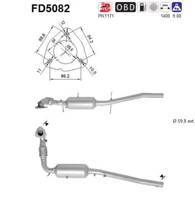 Filtro antiparticolato / particellare, Impianto gas scarico - FD5082 AS