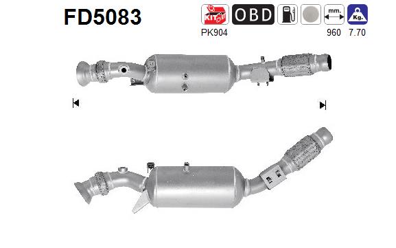 Filtro antiparticolato / particellare, Impianto gas scarico - FD5083 AS