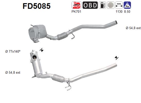 Soot/Particulate Filter, exhaust system - FD5085 AS