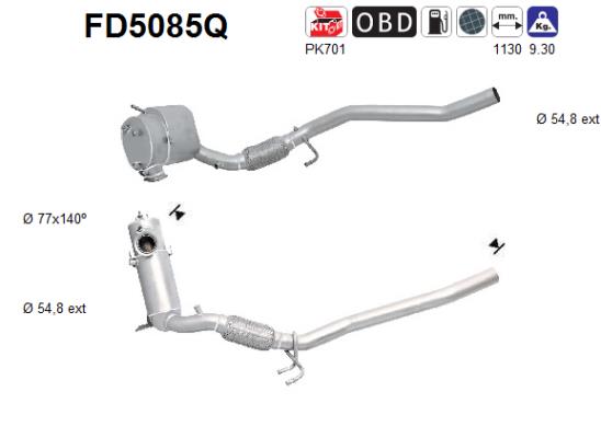 Filtro antiparticolato / particellare, Impianto gas scarico - FD5085Q AS