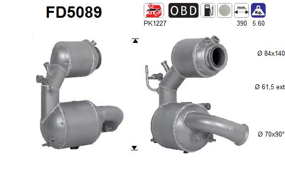 suodžių / kietųjų dalelių filtras, išmetimo sistema - FD5089 AS