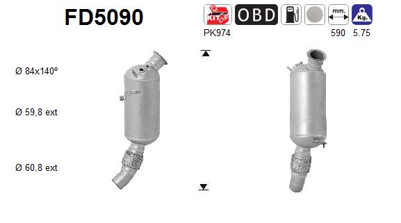 Soot/Particulate Filter, exhaust system - FD5090 AS