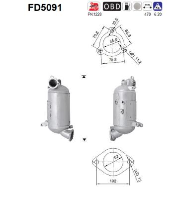 Soot/Particulate Filter, exhaust system - FD5091 AS