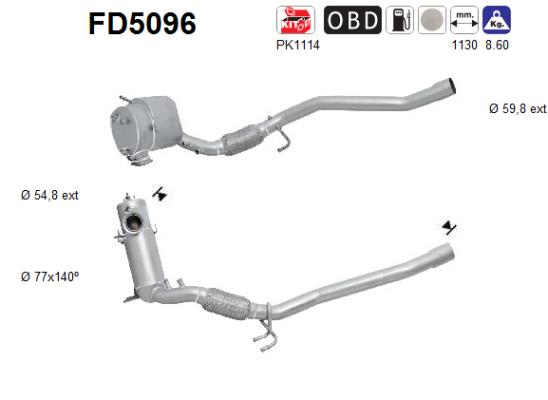 suodžių / kietųjų dalelių filtras, išmetimo sistema - FD5096 AS