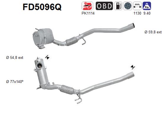 Filtro antiparticolato / particellare, Impianto gas scarico - FD5096Q AS