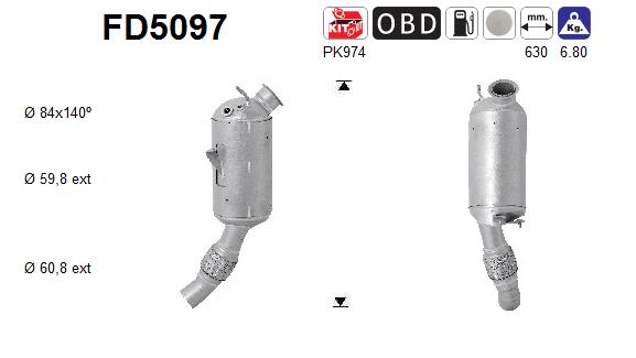 Soot/Particulate Filter, exhaust system - FD5097 AS