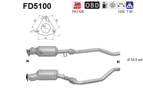 Soot/Particulate Filter, exhaust system - FD5100 AS