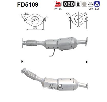 suodžių / kietųjų dalelių filtras, išmetimo sistema - FD5109 AS
