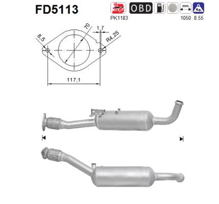 Filtro antiparticolato / particellare, Impianto gas scarico - FD5113 AS