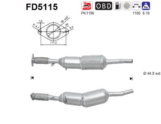 Soot/Particulate Filter, exhaust system - FD5115 AS