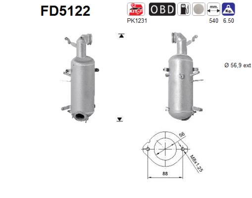 Ruß-/Partikelfilter, Abgasanlage - FD5122 AS