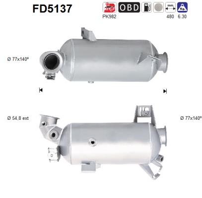 Soot/Particulate Filter, exhaust system - FD5137 AS