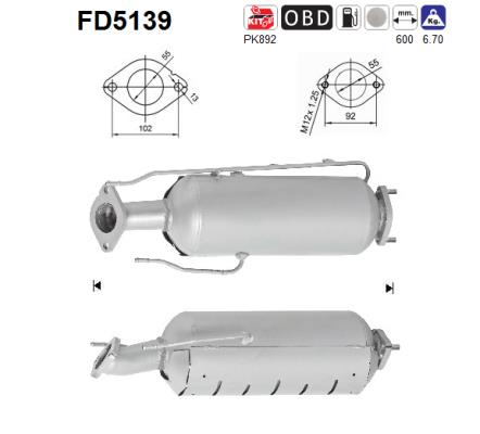suodžių / kietųjų dalelių filtras, išmetimo sistema - FD5139 AS