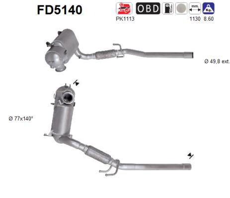 Soot/Particulate Filter, exhaust system - FD5140 AS