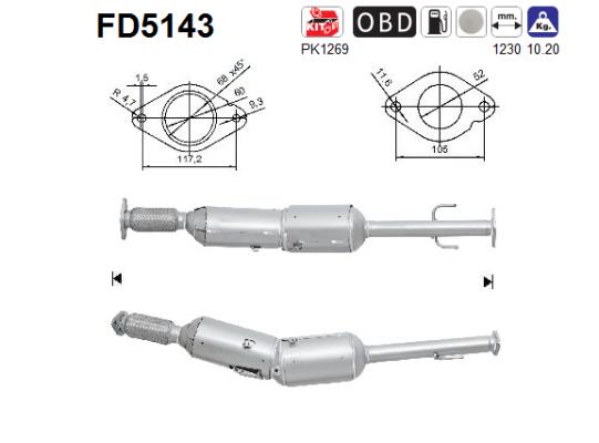 Soot/Particulate Filter, exhaust system - FD5143 AS