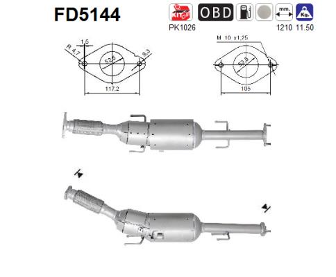 Soot/Particulate Filter, exhaust system - FD5144 AS