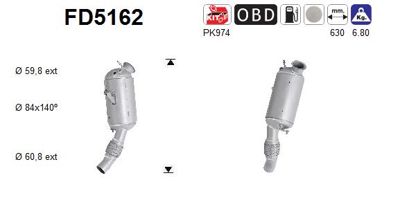 Soot/Particulate Filter, exhaust system - FD5162 AS