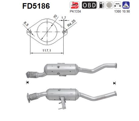 suodžių / kietųjų dalelių filtras, išmetimo sistema - FD5186 AS