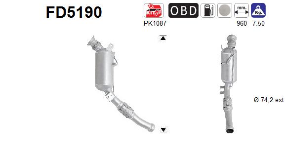 Soot/Particulate Filter, exhaust system - FD5190 AS