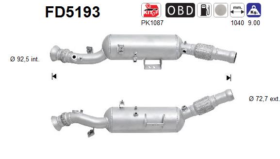 Soot/Particulate Filter, exhaust system - FD5193 AS