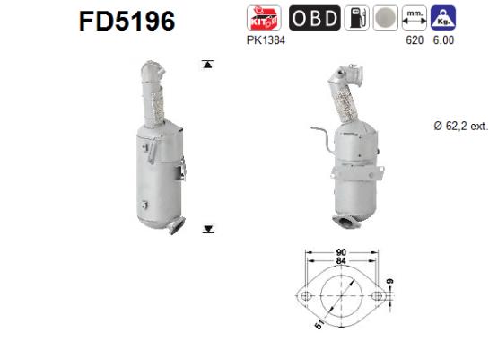 suodžių / kietųjų dalelių filtras, išmetimo sistema - FD5196 AS