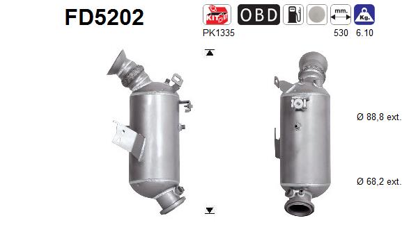 suodžių / kietųjų dalelių filtras, išmetimo sistema - FD5202 AS