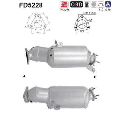 Сажевый / частичный фильтр, система выхлопа ОГ - FD5228 AS