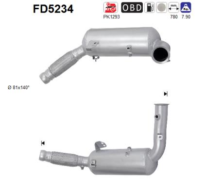 Filtro antiparticolato / particellare, Impianto gas scarico - FD5234 AS