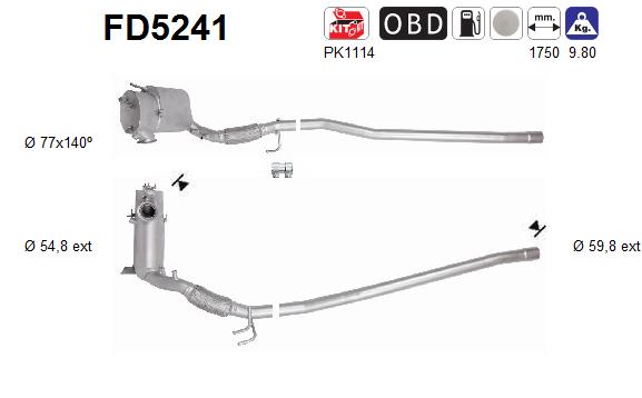 Soot/Particulate Filter, exhaust system - FD5241 AS