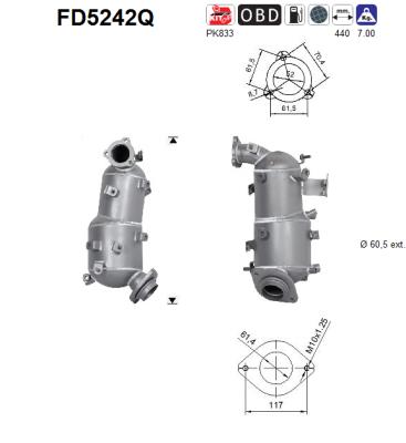suodžių / kietųjų dalelių filtras, išmetimo sistema - FD5242Q AS