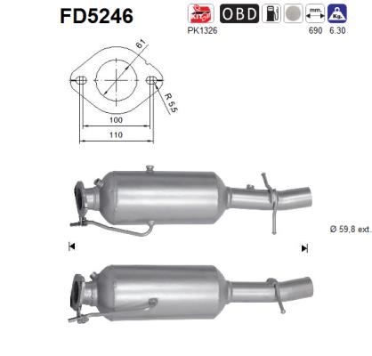 Сажевый / частичный фильтр, система выхлопа ОГ - FD5246 AS